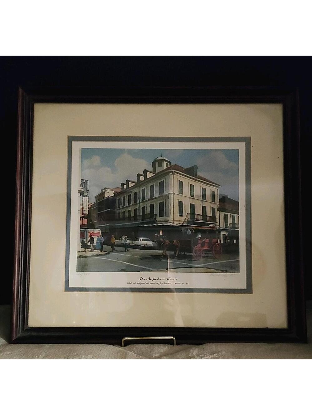 James L. Kendrick III Framed “The Napoleon House” Lithograph Signed Numbered LA